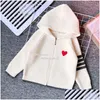 Cardigan Kids Cardigans Sweaters Heart Clothing Kids Baby Diseñador Infantes Capacidades para chorlitos para niños Manga larga tejida de gran tamaño L Otoqg