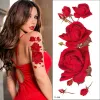 Tatouages couleur rouge rose tatoo fleur fleur marque tout nouveau tatouage temporaire étanche