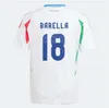 Italys 24 25 Soccer Jersey Maglia Italia 2024 Euro Cup 2025 Équipe nationale Chirt de football Men Kit Kit complet Set Italien 125e anniversaire à la maison