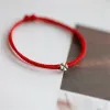 Strängar Mini Fashion Fourleaf Clover Red Thread String Armband Lucky Red Handmade Rope Charm Armband för kvinnliga män smycken