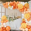 Party Decoration 160pcs Orange Balloon Garland Arch Kit And White Balloons Suitable For Baby Shower Theme Fruit