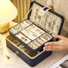 Mülleimer großer Schmuck Aufbewahrungsbox Multi -Layer -Organizer für Schmuck Halskette Ohrring Leder Schmuck Aufbewahrung Verpackung Display Boxen