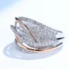 バンドHuitan Tempament Rose Gold Color/Silver Two Tone Women Ring