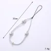 Korean Y2K Baroque Pearl Phone Chain Cute Charm Wrist Strap Keycord Cellphone Lanyard Girl Keychain Phone Case Hanging Chain