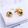 Cuff Links Cuff Links Luxury Mens Cufflinks 925 Sier Gold Lawyer Button Botão Francesa Jóias de Casamento Pais do Dia Diretora Droga Droga Cu Dh4uw