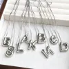 Colliers Silver Color ballons 26 Lettre initiale Collier Pendant Collier Alphabet Personnalisé Collier de tour de cou pour femmes bijoux pour hommes