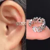 Earrings Stackable Earrings Without Ear Hole Star Wrap Clip On Earrings Earcuff for Women Chain Hollow Ear Cuff Fake Earring Piercing