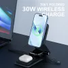 Laddare 30W 3 i 1 magnetiskt trådlöst laddningsstativ för iPhone 14 13 12 Pro Airpod Iwatch 8 7 6 Foldbar Fast Charging Dock Station