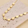 Instagram Style Niche Design Small Square Brand Flat Snake Necklace Women's Stainless Gold Minimalist Atmospheric Neckchain Knight Titanium Steel Jewelry