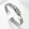 Brand Mesh Stainless Steel Open Cuff Bangles Men Women Jewelry Trendy Sporty Wristband Charm Bracelets Pulsera 240423