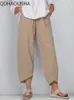 Pantalon féminin Capris Baggy Pantalon Bénéan Fashion Corée Taute élastique Coton Pantalon de cheville décontracté LoU