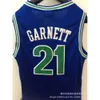 Maglie da basket jersey football wolves n. 1 e numero 21 garnett mesh ricamato