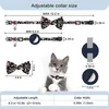 Dog Collars Airtag Cat Collar with Bell調整可能なブレイクアウェイ子猫安全バックルシリコンホルダーケース互換性のあるペット