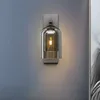 Wandlampen Dubbele geglazuurde rokerige grijs transparante glazen lamp Moderne minimalistische slaapkamer Bedside Woonkamer Hanglampen E27