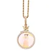 Personnalité hip hop Pendant Copper Set Zircon Solid DIY Creative Angel Frame Photo Frame Collier