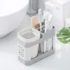 Heads Multifunction Toothbrush Racks Tooth Cup Holders Teeth Vertical Cup Holder Storage Rack Toothpaste Free Punching Brush Set