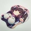 Mouse Pads Bilek Rests Chocolat Anime 3D Göğüs Bileği Jel Destek Desteği Oyun Oyun Fare Pad Silika Jel 2way Kumaş Cosplay Büyük Boyut 33*27*2.8cm Y240423