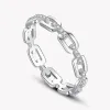 Bands HUCISAN Classic Linked conçu anneaux pour hommes / femmes Bands de mariage Accessoires avec CZ Silver Color Couple Rings Eternity Jewelry