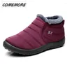 Boots Woman Snow Warm Ankle For Women's Winter Waterproof Female Man Shoes Booties Round Headed Casual Non-slip