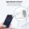 تعمل المقابس مع Tuya Zigbee Socket Smart Plug Eu 20a Power Monitor Adapter Smart Home Wireless Alexa Google Home