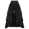 SKIRTS SD Mulheres Vintage Renascença Comprimento da saia ajustável Cintura elástica Ruffled Maxi Steampunk Gothic Halloween traje