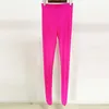 Leggings de leggings rose fluorescent 2024 Rose Elastic chaussettes serrées hautes compression Bodys sans couture