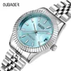 OUBBAOER WASGERFORTE STAHL Band Quarz Frauen Trendy Fashion Business Watch New