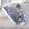 Scarpe casual Donne scivolano su appartamenti stampati a fondo piatto Maglia lazy Fisherman Tela da donna traspirante da donna