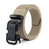 Belts Men Business Casual Simple Wild Style Canvas Strap Weave Waist Band Nylon Braided Belt Automatic Buckle Waistband