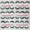 3pairs/مجموعة رموش زائفة زائفة Wispy Faux Mink Lashes Fluffy Handmade Fake Fake Make Looks Natural Lashes مع أداة ملقطات