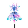 Décorations de jardin 2 / 4pcs Rotation Girl Wind Chimes Color Ballet Spinning Ornement Gradient Ribbon Polon