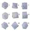 &equipments 9 Various Shape Epoxy Resin Molds DIY Crystal Epoxy Mold Triangle Dice Fillet Shape Multispec Digital Game High Mirror dice mol