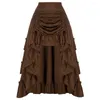 SKIRTS SD Mulheres Vintage Renascença Comprimento da saia ajustável Cintura elástica Ruffled Maxi Steampunk Gothic Halloween traje