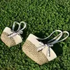 Bolsas de ombro casual cesta de palha feminina shão de praia de praia ao ar livre piquenique rattan fruta portátil artesanal