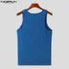 Incerun Tops de estilo coreano Mens Hollow Vestes apertados Casual Streetwear Solid All-Match Tank S-5xl 240419