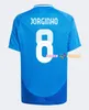 Italia 2024 SCAMACCA soccer Jerse JORGINHO INSIGNE VERRATTI men kids ZANIOLO FOOTBALL SHIRTS CHIESA BARELLA RASPADORI PELLEGRINI Eurocup ITAly Futbol Uniform