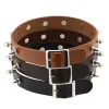 Colliers Ahmed Harajuku Spike Rivet Choker Bell Collar Femmes Pu Leather Goth Collier pour femmes Club de fête Chocker