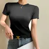 Netizen 280G Modal Shoulder Fishbone Round Neck Slim Fit Short sleeved T-shirt Womens Summer Fashion Design Top