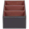 Bins 1pcs Leather Remote control CD organizer phone desktop Storage Box(Brown)