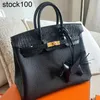 Pure Platinum Wax Bag Phit 2024 Bolsa combinada con piel de cocodrilo americano Togo Togohide Hand Bag Handmedme Genuine Leather