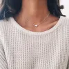 Halskette winzige Herz -Halskette für Frauen Gold Farbkette Kleinl Halskette Anhänger auf Neck Bohemian Chocker Halskette Schmuck