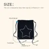 Shoulder Bags Korean Slim Faux Suede Backpacks For Women Luxury Designer Handbags And Purses 2024 In Embroidery Five-Pointed Star