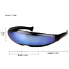 Sonnenbrille Futuristische schmale Cyclops Visor Sonnenbrille Laser Brillen UV400 Persönlichkeit Spiegelte Linsen Kostüm mit Brillengläser Gläsern