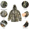 Skodon Taktisk utomhus 3D Maple Leaf Bionic Camouflage Ghillie Suit Jungle Clothing Set Pants Hooded Jacket For Kids Män Kvinnor Jakt