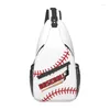 Backpack Softball Baseball Lace Sling Chest Crossbody Bag Men Fashion Shoulder For Traveling