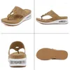 Slippers Women's Summer Beach Shoes Soft Wedges Flip Flops Retro Design Sandals Hollow Out Air-cushioned Sole Schuhe