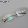 Solglasögonramar 54mm Pure Titanium Men's Glasses Frame Square Eyeglasse Lätt Myopia Hyperopia Progressiv recept