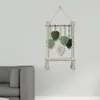 Wandteppiche Makrame Wand Hanging Wandteppiche Dekoration Hintergrund Moderne Holz schwimmende Regalanlage Pflanzgefäß Ständerhalter