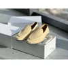 The Row Genuine Shoes Loafers shoes Runway Leather Grained Mocassin Loafers Original Box Fashion Designer Shoes Size 35-39 22UZ