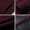 Vestes pour hommes simples moteur de laine de laine automne et gentleman d'hiver Trench Vêtements épaissis de couleur solide Business Blazer